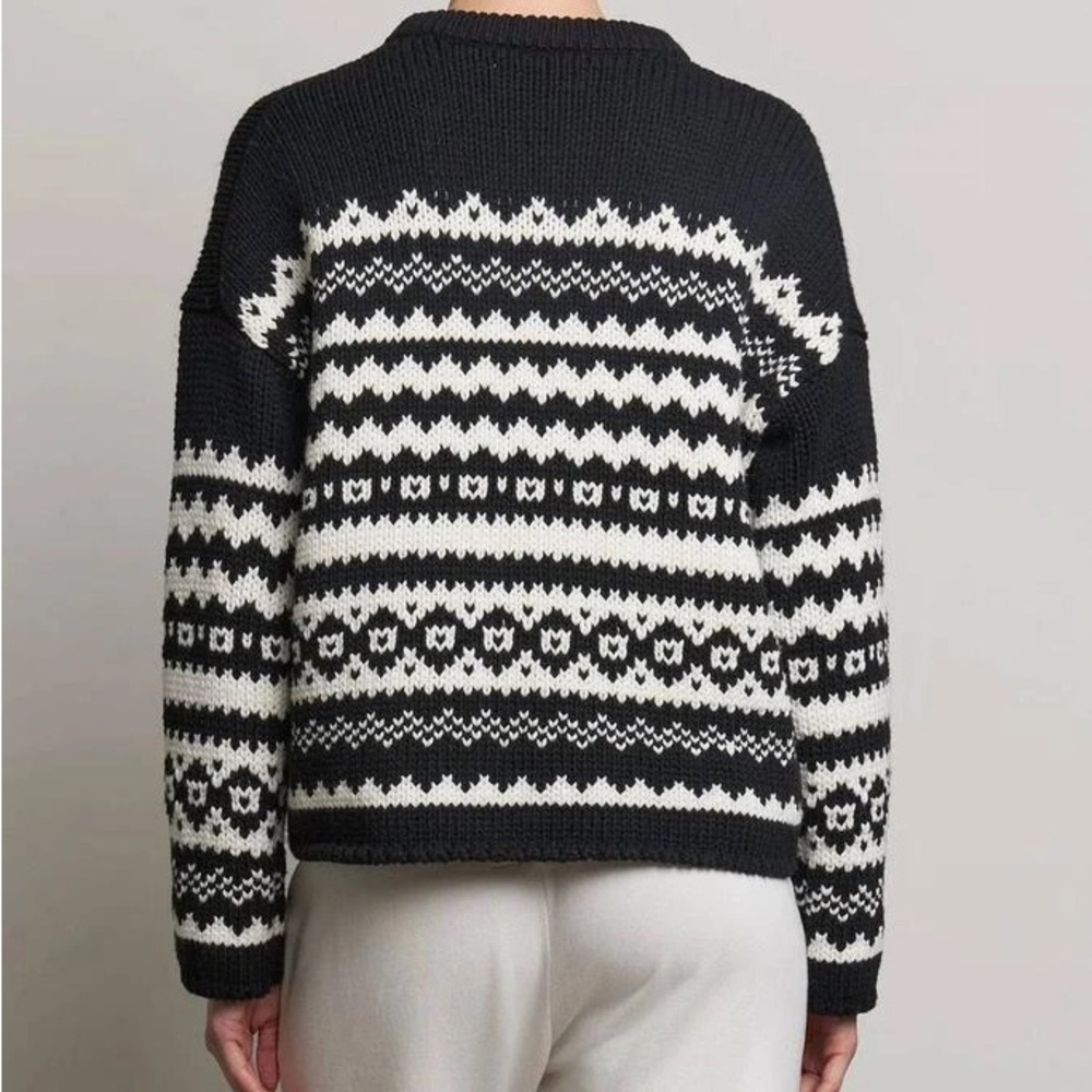 Velvet by Graham & Spencer Women's Maywood Chunky Fair Isle Sweater M - Picture 3 of 12